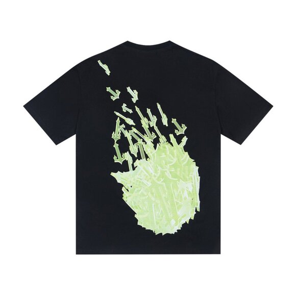 Trapstar Black T Shirt With Large Green T Letter Pattern - Picture 1 of 5